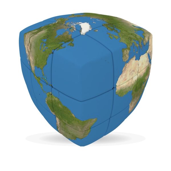 V-CUBE 3х3 Earth Cube | Планета V-CUBE кубик 3х3 круглый 00.0073 фото