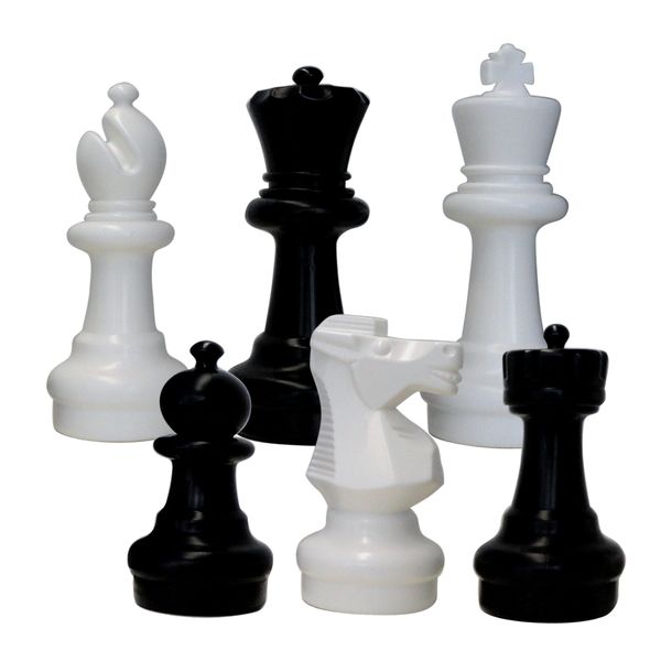 Фігура Ладья для садових шахів, 64 см, біла та чорна 101146 фото