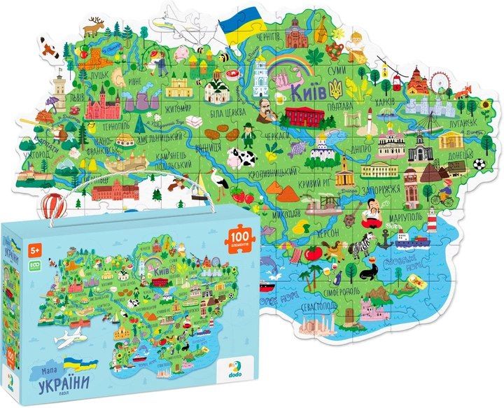 Пазл Мапа України 100 елементів 300267 фото