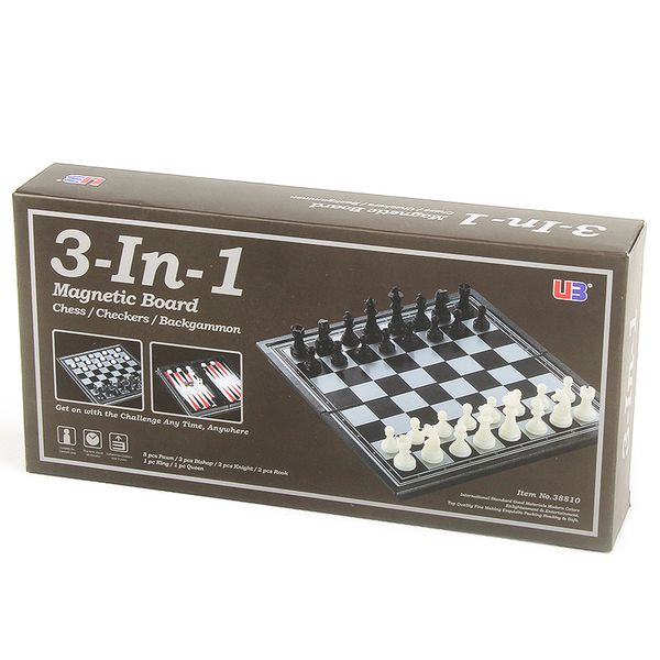 Шашки, шахматы, нарды магнитные 3 в 1 | магнитный набор (25х25) 38810 фото