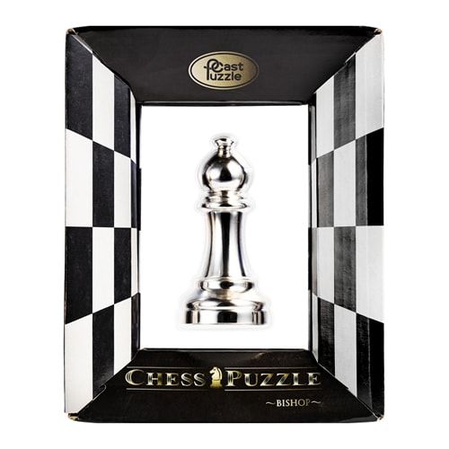 Металлическая головоломка Слон (Офицер) | Chess Puzzles silver 473684 фото