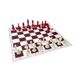 Шахматный набор: доска, мешочек, фигуры без утяжелителя бело-красные E681 фото 3