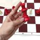 Шахматный набор: доска, мешочек, фигуры без утяжелителя бело-красные E681 фото 5