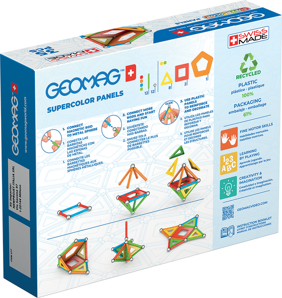 Geomag Supercolor Panels 35 деталей | Магнітний конструктор Геомаг 377 фото