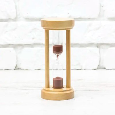 Часы песочные 10 мин | песок коричневый, натуральный, круглая основа 300583 фото