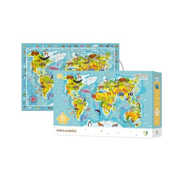Пазл Карта мира. Животные 300133 фото