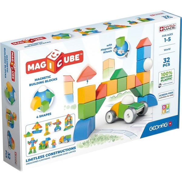 Geomag MAGICUBE 4Shapes Recycled World | Магнітні кубики Світ 32 шт 203 фото