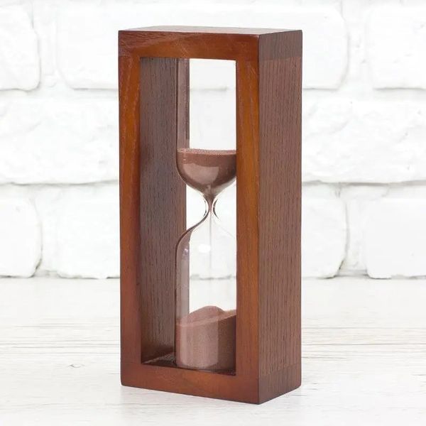 Часы песочные 15 минут | песок коричневый, вишня 300592 фото
