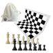 Шахматный набор: доска, мешочек, фигуры без утяжелителя бело-черные E610 фото 2