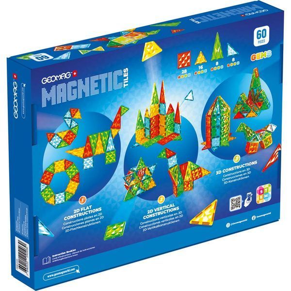 Магнітний конструктор Geomag Magnetic Tiles Gems 60 4103 фото