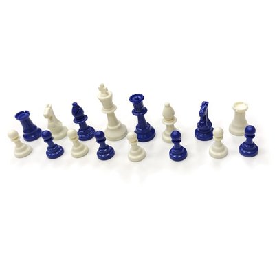 Шаховий набір: дошка, фігури легкі, мішечок для зберігання біло-блакитні old E682 фото