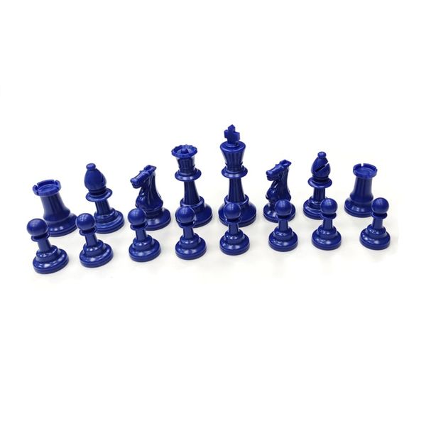 Шахматный набор: доска, мешочек, фигуры без утяжелителя бело-синие E682 фото