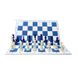 Шахматный набор: доска, мешочек, фигуры без утяжелителя бело-синие E682 фото 5