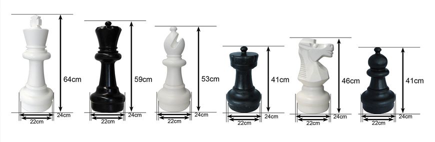 Фигура Ладья для садовых шахмат, 64 см, белая и черная 101146 фото