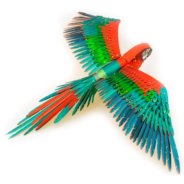 Металлический 3D конструктор Iconx Parrot | Попугай Ара ICX118 фото