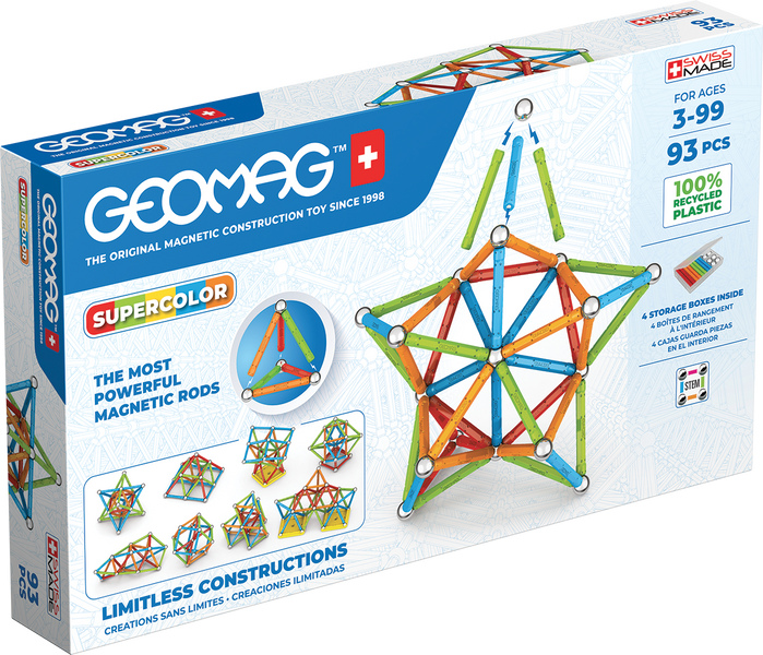 Geomag Supercolor 93 деталі | Магнітний конструктор Геомаг 385 фото