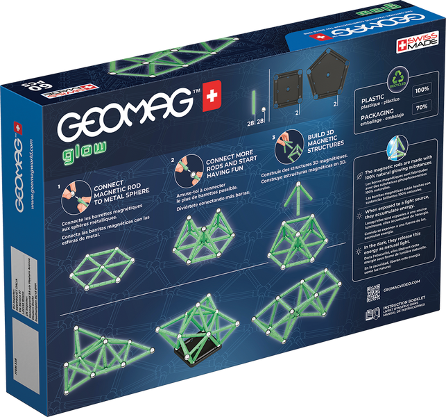 Geomag Glow 60 деталей | Магнітний конструктор Геомаг (світиться в темряві) 338 фото