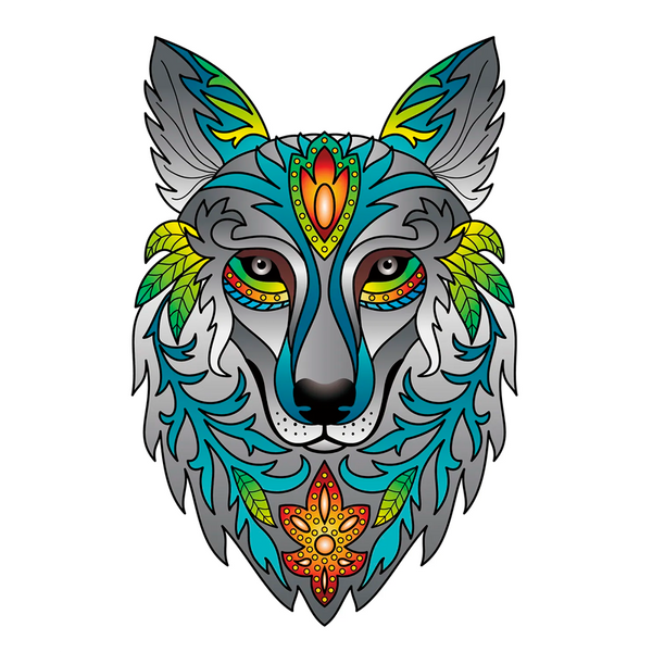 Пазлы 2D деревянные цветные Wolf | Волк 473614 фото
