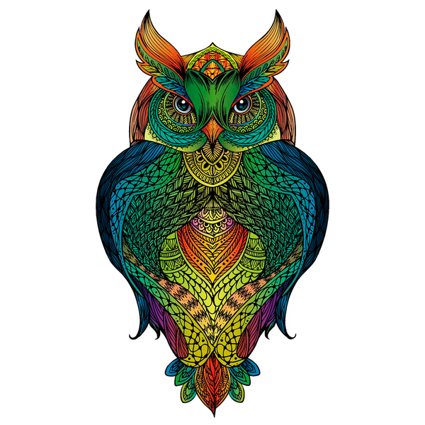 Пазли 2D дерев'яні кольорові Owl | Сова 473615 фото