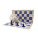 Шаховий набір: дошка блакитно-бежевая, фігури легкі біло-блакитні, мішечок для зберігання E685 фото 2