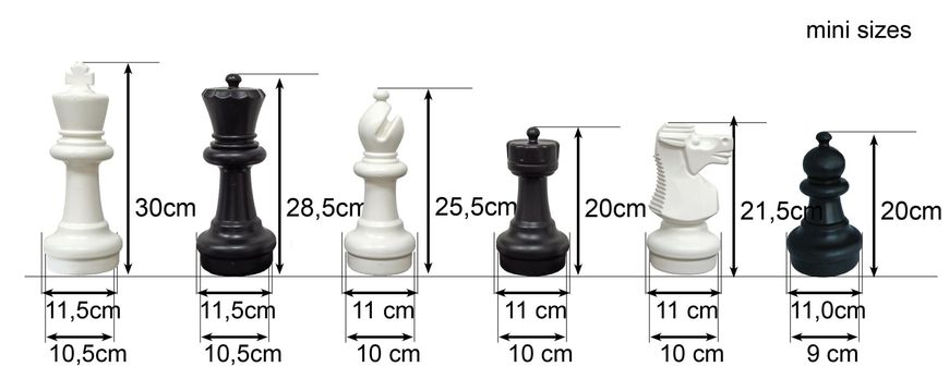 Шахматы садовые, 30 см, черно-белые 101106k фото