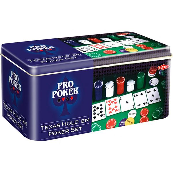 Набор для игры в Покер "Техаський холдем" в жестяной коробке 03095 фото