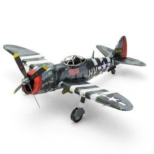 Металлический 3D конструктор Истребитель-бомбардировщик Р-47 "Удар Молнии" ME1002 фото