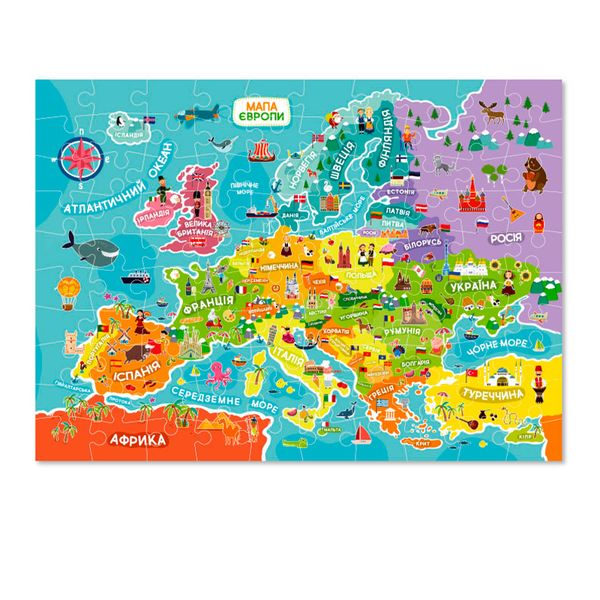 Пазл Карта Европы (100 элементов) 300129 фото