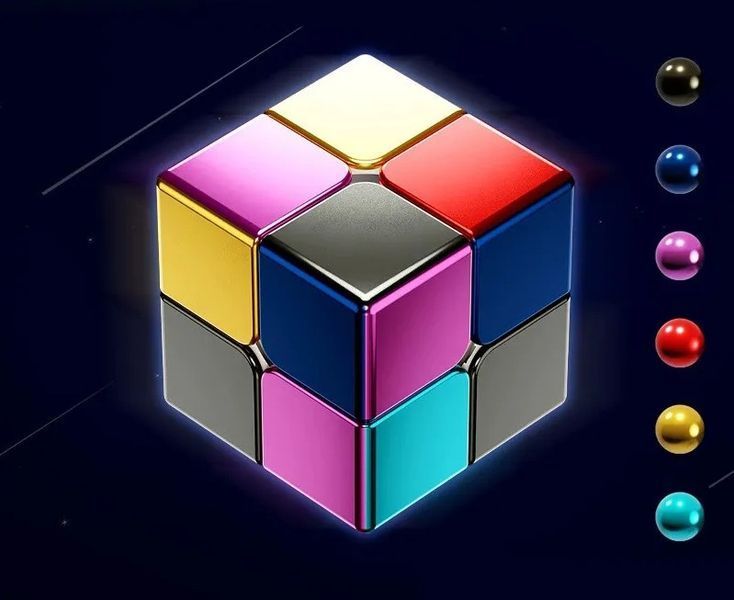 ShengShou Alloy 2x2|Кубик 2х2 Шенгшоу Стальной цветной пластик SSXC001 фото