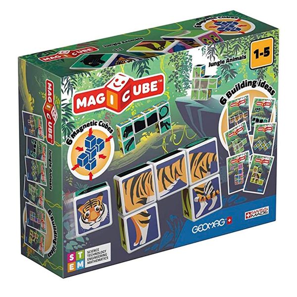 Geomag MAGICUBE JungleAnimals + 9 cards | Магнітні кубики 145 фото