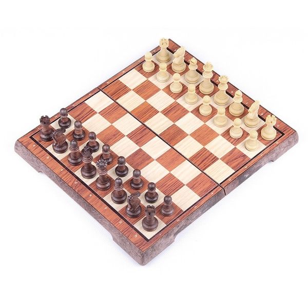 Магнітні шахи під дерево Chess magnetic wood-plastic 28x16,5 см 3020L фото