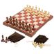 Магнитные шахматы под дерево | Chess magnetic wood-plastic 28x16,5 см 3020L фото 1