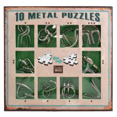 10 Metal Puzzle Green | Зелений набір головоломок 473357 фото