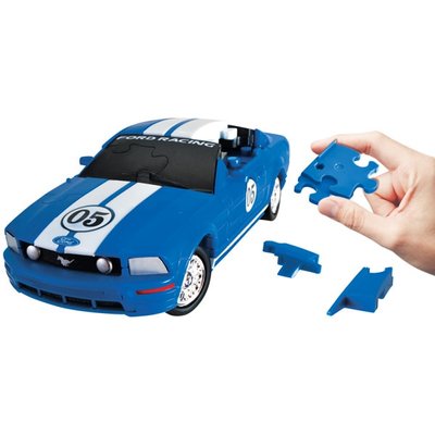 Головоломка 3D пазл машина Ford Mustang синяя 1:32 473417 фото