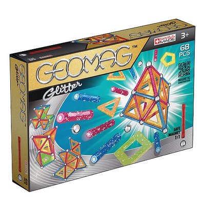 Geomag Color GLITTER 68 деталей | Магнітний конструктор Геомаг PF.527.533.00 фото