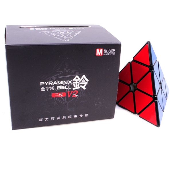 QiYi Pyraminx X-Man Bell V2 Magnetic Black | Пирамидка магнитная QYLT201 фото