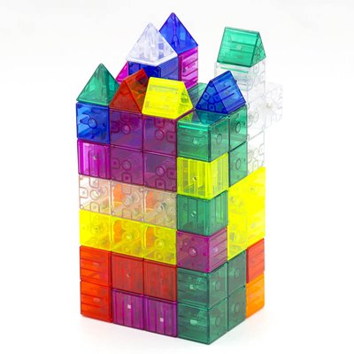 YJ Magnetic Cube Blocks | Развивающая игрушка магнитные блоки с задачами 34 детали YJ9004 фото